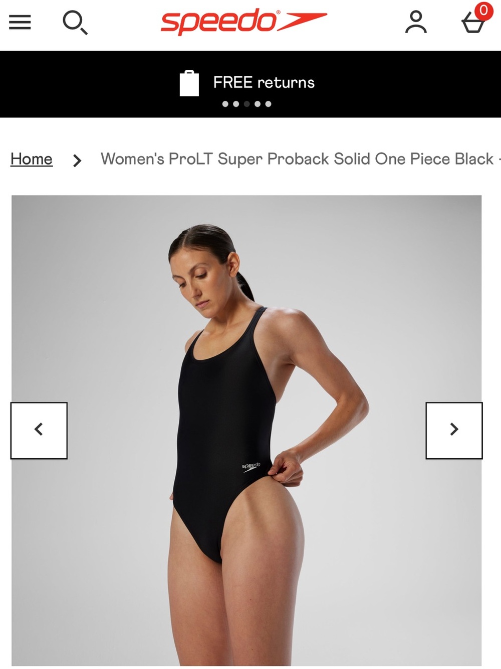 Women's ProLT Super Proback Solid One Piece Black Swimsuit